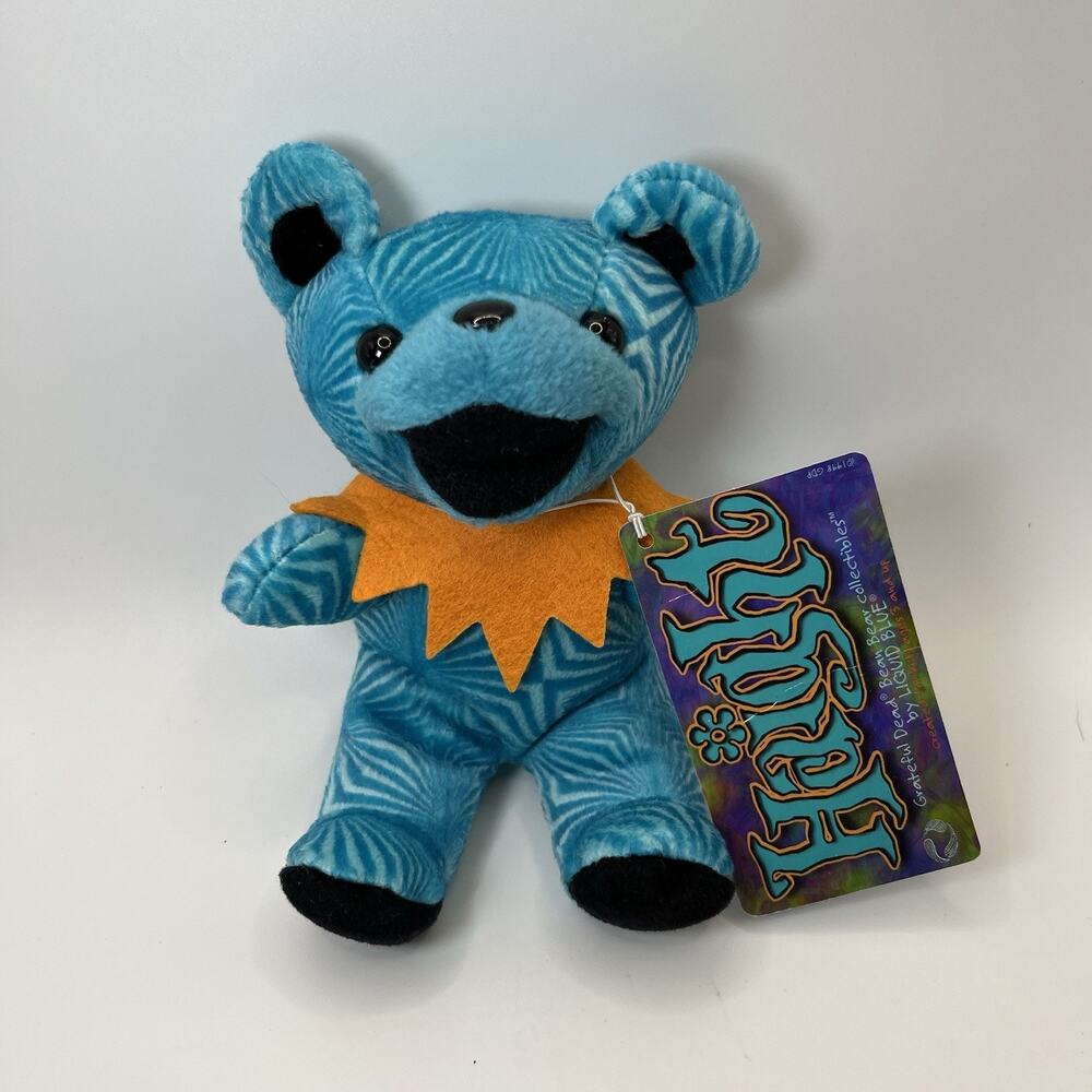 Grateful Dead Dancing Bean Bear Haight Plush 3rd Gen Liquid Blue Tags EUC